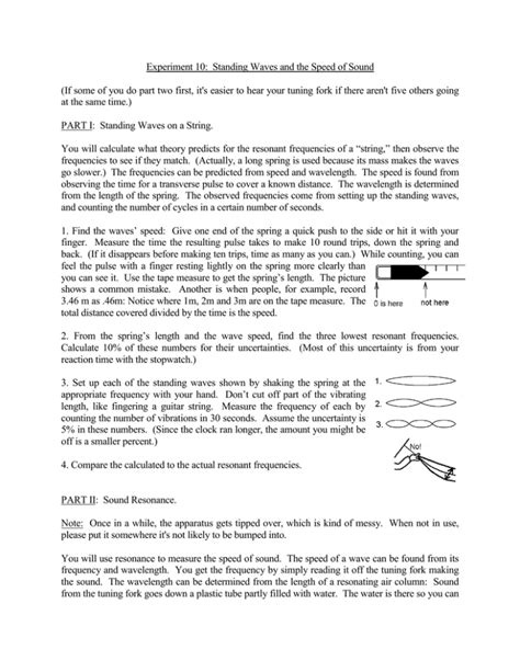 Experiment 10: Standing Waves and the Speed of Sound