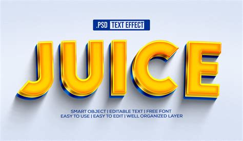 ArtStation - 3D Juice. PSD fully editable text effect. Layer style PSD ...