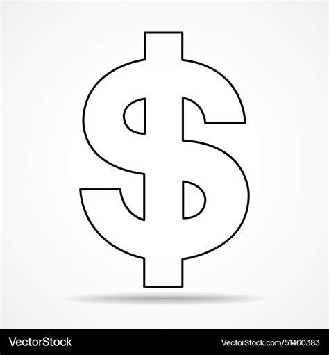 Symbol dollar usd currency symbol Royalty Free Vector Image