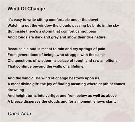 Wind Of Change - Wind Of Change Poem by Dana Aran