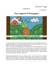 The Legend of Pineapple.docx - Sharmaine P. Collado A pple Millares 7- Carnation The Legend of ...