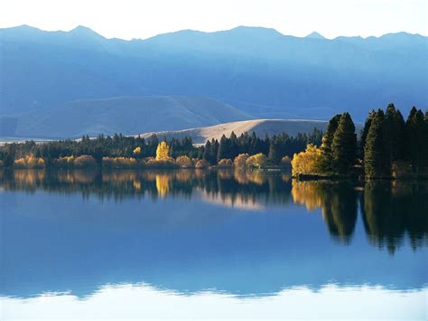 The lake reflections at Twizel Lake Ruataniwha | Natural landmarks, Lake, Places