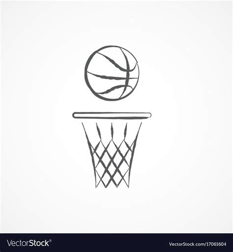 Basketball doodle icon Royalty Free Vector Image , #affiliate, #icon, #doodle, #Basketball, # ...