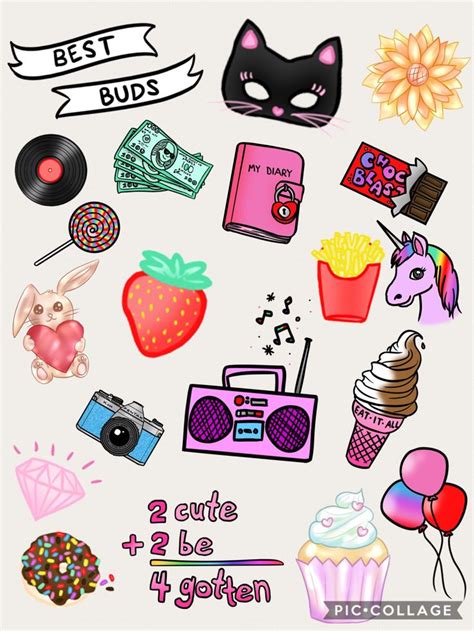 Collage by stickers in Pic Collage | Aesthetic stickers, Girly art, My drawings