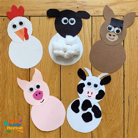 Farm Animal Finger Puppets Craft - Happy Toddler Playtime