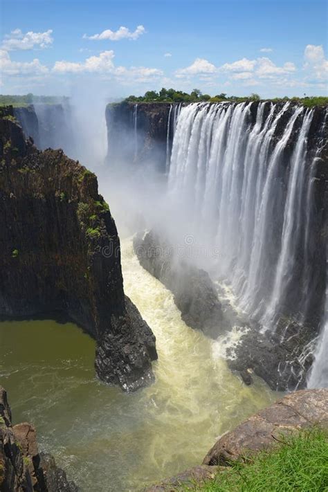 Scenic View of Victoria Falls on Zambezi River from Zambia Side, Africa Stock Image - Image of ...