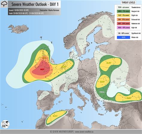 Weather Forecast for Europe - Severe Weather Outlook - Aug 20th, 2020