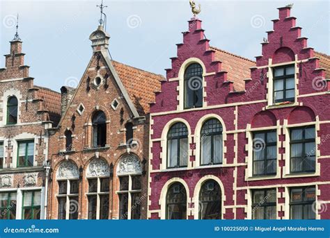 Architecture in Bruges Belgium Editorial Image - Image of facades ...