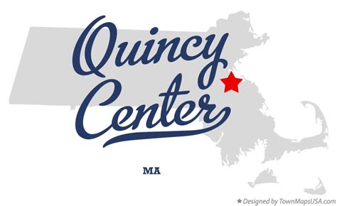 Map of Quincy Center, MA, Massachusetts