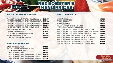 Red Lobster Menu Prices + Special Discounts (2024)