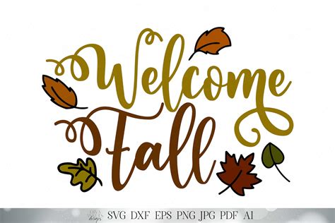 Welcome Fall Autumn Cutting File and Printable SVG DXF - Etsy