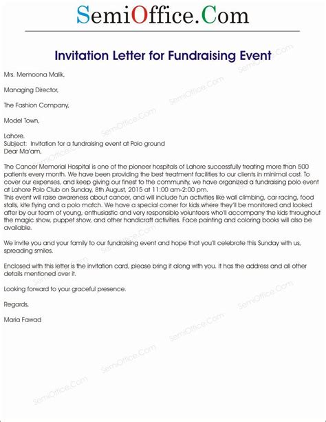 Sample Fundraising Invitation Letter | Template-two.vercel.app