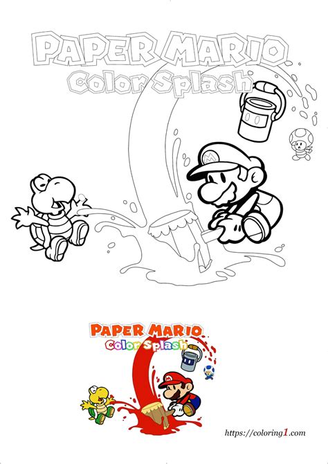 Paper Mario Color Splash Coloring Pages - 2 Free Coloring Sheets (2021 ...