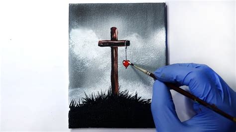 Holy Cross Acrylic Painting - Step by Step / Daily Art Challenge #44 ...