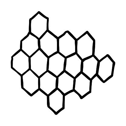 Outline Honeycomb Doodle Hand Drawn Illustration Stock Illustration - Download Image Now ...