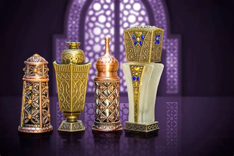 Premium Photo | Perfume bottles of beautiful arabic islamic style