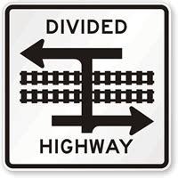 Divided Highway Traffic Sign - R15-7a, SKU: X-R15-7a