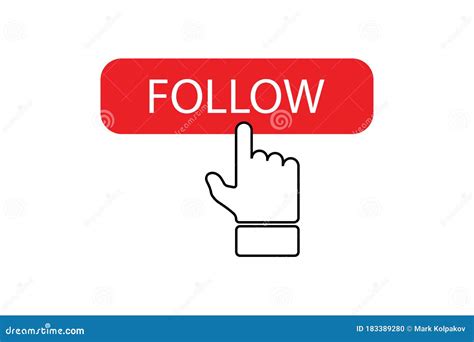 Follow Button with Click-hand, Banner for Web Design. Vector Stock ...