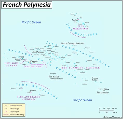 French Polynesia Political Map - Ontheworldmap.com