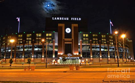 Lambeau Field At Night Photograph by Tommy Anderson