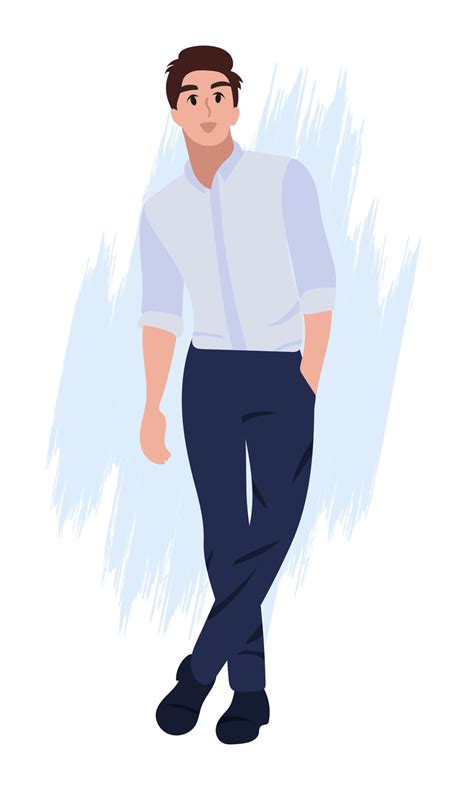 Vector illustration handsome cool men with casual clothes. Cartoon ...