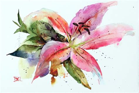 STARGAZER LILY Floral Watercolor Painting by Dean Crouser | Etsy