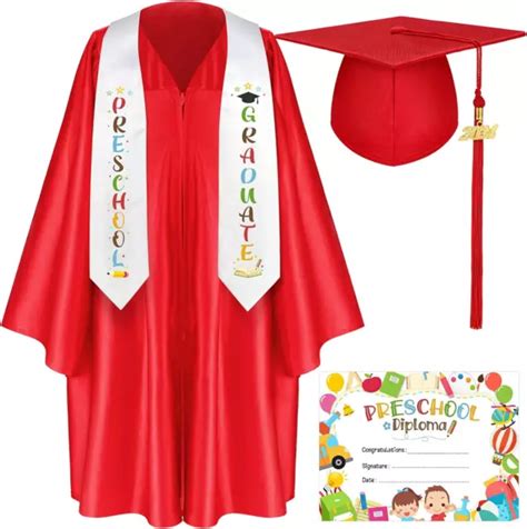 KINDERGARTEN GRADUATION CAP and Gown 2024, Preschool Graduation Gown Cap Set wit $52.99 - PicClick