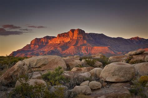 El Capitan at sunset Mckittrick, Guadalupe Mountains National Park, New Mexico, Fall Colors ...