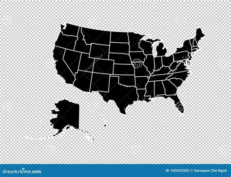 Usa Map - High Detailed Black Map with Counties/regions/states of ...