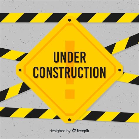 Free Vector | Yellow under construction flat sign