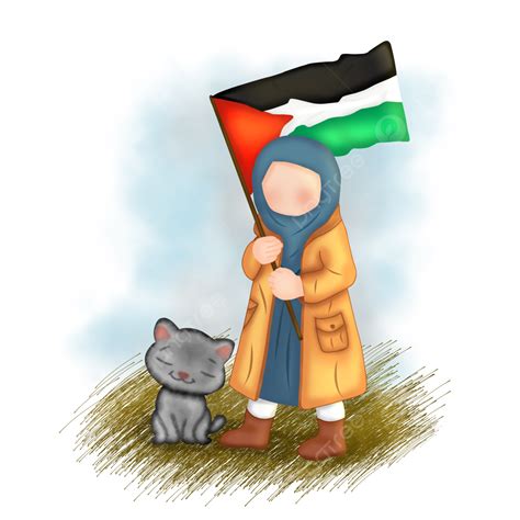 Stand With Palestine, Save Palestinian, Free Palestine, Muslim Girl PNG Transparent Clipart ...