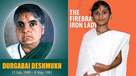 Durgabai Deshmukh Speech in English| Indian Women Freedom Fighter | The Firebrand Iron Lady | in ...