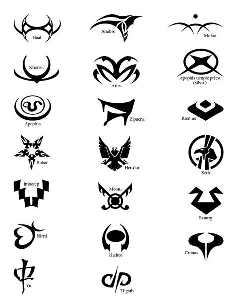 System Lord symbols - Stargate I wish the tee shirt I have would have the free Jaffa symbol on ...