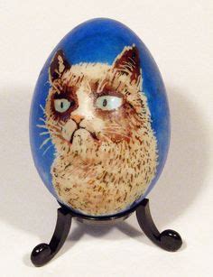 Ukrainian Easter Egg of Grumpy Cat on a blue . Jacquie Rolston Small Flower Centerpieces, Easter ...