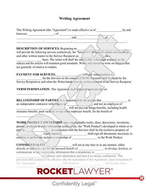 Free Writing Contract Template & FAQs - Rocket Lawyer