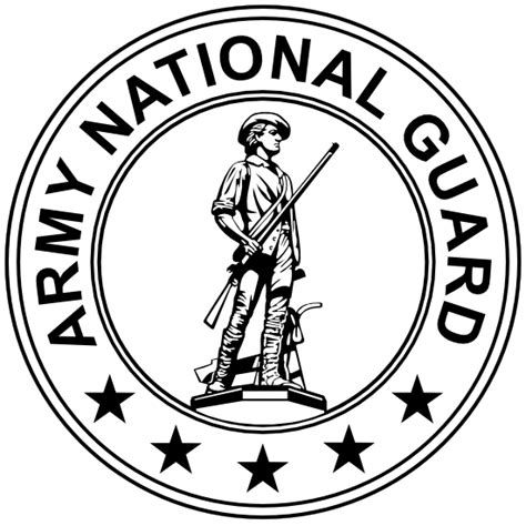 Army National Guard Seal Black And White Sticker