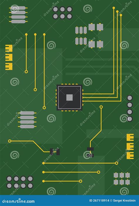 Microcircuit in Flat Style. Stock Vector - Illustration of processor, computer: 267118914