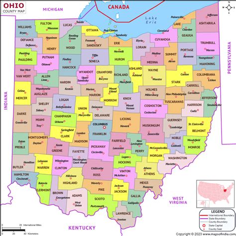 Ohio Map | Map of Ohio (IA) State With County