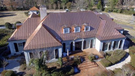 Copper Standing Seam Metal Roof Installation - Century Slate Co. - NC