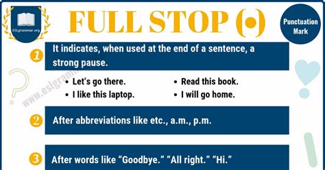 FULL STOP (.) Meaning and Examples (Period Punctuation) - ESL Grammar