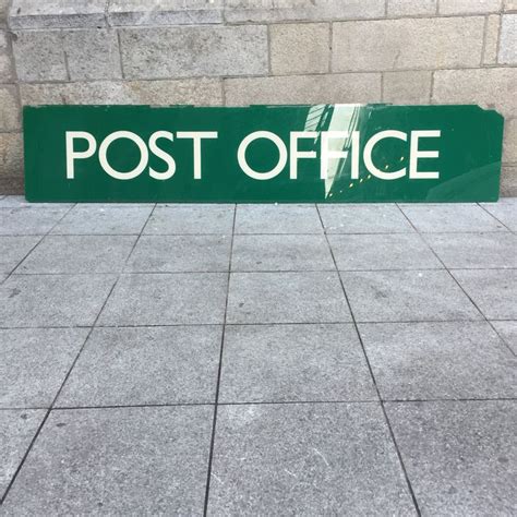 10ft original green vintage iconic Perspex 1960's Post Office sign. Some wear due to agePlease ...