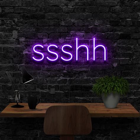 Shush Neon Sign - 40cm (1.3ft) / Purple / LED Neon | Neon signs, Custom neon signs, Neon artwork