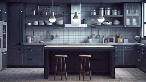 Modern Kitchen Illustration Background, Modern Kitchen, Home, Kitchen Background Image And ...