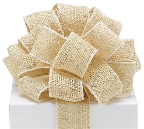 Ivory Burlap Wired Ribbon By the Roll 2 Cream Open Weave | Burlap ribbon, Wired ribbon, Colored ...