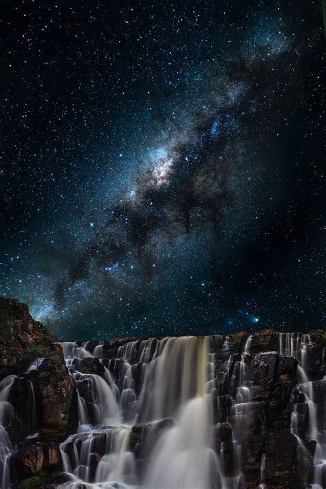 Stellar Waterfall | Night sky photography, Waterfall photo, Waterfall