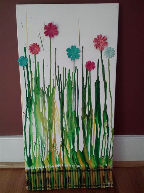 Flower crayon art | Crayon art, Art, Arts and crafts