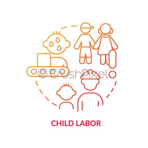 Child labour red gradient concept icon - stock vector 5248994 | Crushpixel