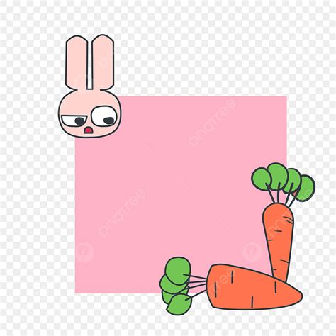 Hand Drawn Bunny PNG Picture, Bunny Border Hand Drawn Illustration, Hand Painted Borders ...