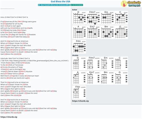 Chord: God Bless the USA - tab, song lyric, sheet, guitar, ukulele ...