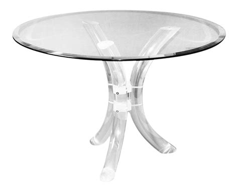Charles Hollis Jones Style Mid Century Glass Lucite Dining Table by Hill Mfg. | Chairish